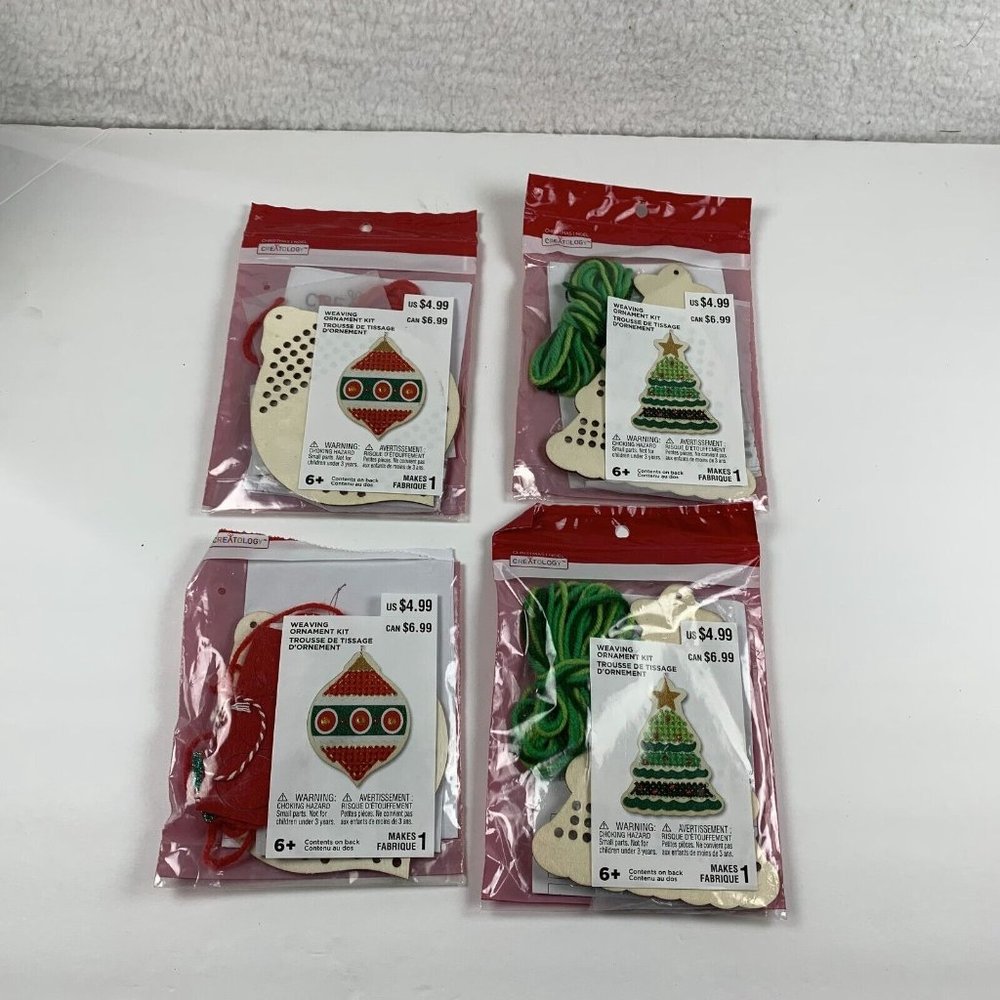 Creatology Ornament Kits Kids 6+ Green/Red Christmas Wood Craft‎ Lot Of 4 6162